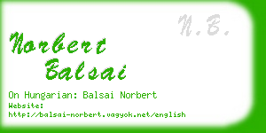 norbert balsai business card